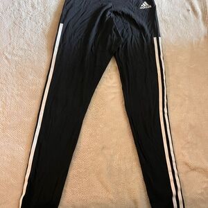 Adidas Black and White Sweatpants with Tapered Fit
